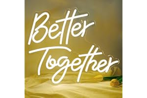JEMESI Better Together Neon Sign Warm White Led Neon Light Sign for Wall Decor Letters Neon Light for Bedroom Wedding Party Anniversary Birthday Engagement Christmas Decor