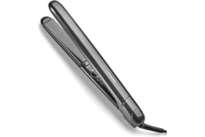 BaByliss Lisseur cheveux Titanium Shine – NOUVEAUTÉ 2025, Plaques en titane-céramique, 5 réglages de température 150–230°C, Utilisation mondiale, Argenté, ST260E