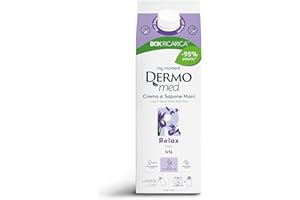 Dermomed, Eco-ricarica Sapone Liquido Mani Relax, Pelle morbida e vellutata, Contiene Acido Ialuronico e Glicerina dalle Capacità Emollienti, Idratanti e Riparatrici del Derma