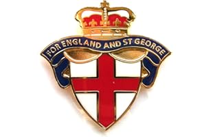 SENLAK ENGLAND BADGE "FOR ENGLAND AND ST GEORGE" - Patriotic Enamel Pin Badge, UK Seller, (blue version)