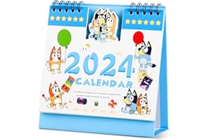 Desk Calendar 2024 Spelitsow Bluey Desktop Calendar January to December 2024 for Office and Desk Organisation