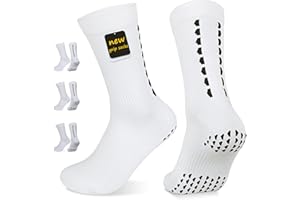 PERMANENTLY001 Calzini Antiscivolo Calcio Uomo e Donna, Calze Ciclismo Traspiranti e Compression, Sottile Grip Allenamento Sportivo Yoga Pilates Basket Corsa…