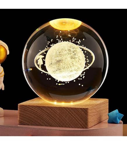 I-TOTAL 3D Glaskugel-Lampe Mit RGB LED – Nachtlicht Für Kinder In Einhorn-Design