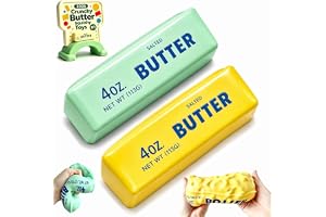2-pack knasigt smör squishy asr-pärlfylld, långsamt stigande sensorisk fidget kläm-texturerad smör squishies, mjuk stretchig