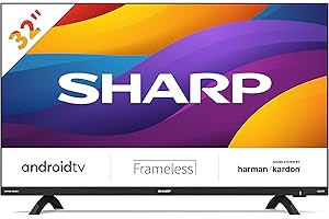Sharp 32Di6EA - TV Android (9.0) smart 32" HD sin marco - 32 pulgadas - Google Assistant controlado por Voz, Chomecast, Bluetooth, Altavoces Harman/kardon, HDR10, 3xHDMI, 2xUSB, DTS Virtual X