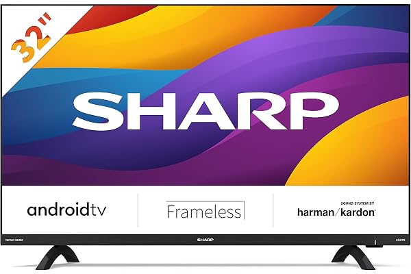 Sharp 32DI6EA– Android TV - 32 Pouces (81cm) – TV connectée : Netflix, Youtube, Prime Vidéo