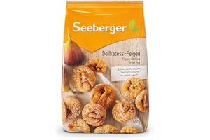 Seeberger Figues séchées : Figues séchées dorées mûries au soleil - sucrées pour pâtisserie, cuisine, snack - prêtes à consommer, séchées - sans sucre ajouté, vegan (1 x 500 g)