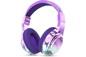 JYPS Bluetooth Kopfhörer Kinder, Kabellose Kinder Kopfhörer Over Ear mit Kabel, Kinderkopfhörer ab 3 5 6 7 Jahre, Kids Headphones Mädchen für iPad/Schule/Tablet, Metallischer Look