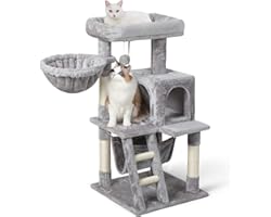 rabbitgoo Cat Tree Scratching Post Activity Centre Cat Tower for Indoor Cats Large Small Cat Condo with Hammock Bed Cat House