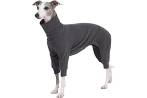 ESCCBOO Accogliente tutina intima in cotone soffice per levrieri italiani, whippet, super morbida e calda pigiama e tuta (S, grigio)