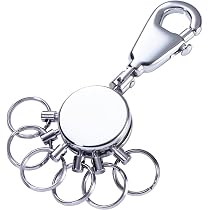Portachiavi Rotondo Lucido - 5 Anelli Apribili per Organizzazione Chiavi - Design Elegante e Originale - Ideale per Chiavi di Auto, Casa e Ufficio Chiavi in mano troika,La catena chiave della troika