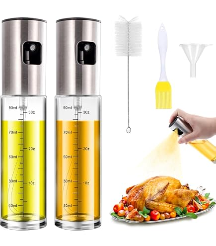 Bouteille à Huile Avec Pinceau Intégré - Distributeur Cuisine Sans BPA, échelle Graduée 175/350 Ml - 12