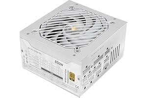 Mars Gaming MPB850PSI, Alimentation Full Modulaire ATX 850W, 10 Ans Garantie, 80Plus Gold 90%, Ventilateur SI 14cm, Technologie AI2-RPM, DC-DC et SMD, ATX 3.1 et PCIe 5.1, Connecteur 12V 2x6, Blanc