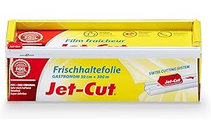 ‎JET-CUT Jet-Cut Frischhaltefolie zum Schneiden, Gastronomie 30cm x 300m, PVC transparent, 1 Stück