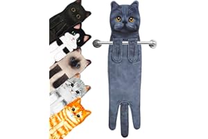 PAT JUUMG Regali Divertenti Gatto Asciugamani,Casa e Cucina Bagno Decorazioni Asciugamano,Oggetti Per La Casa,Gatto Gadget Utili,Originali Idee Regalo,Compleanno Regali Per Donna/Mamma/Amanti Dei Gatti