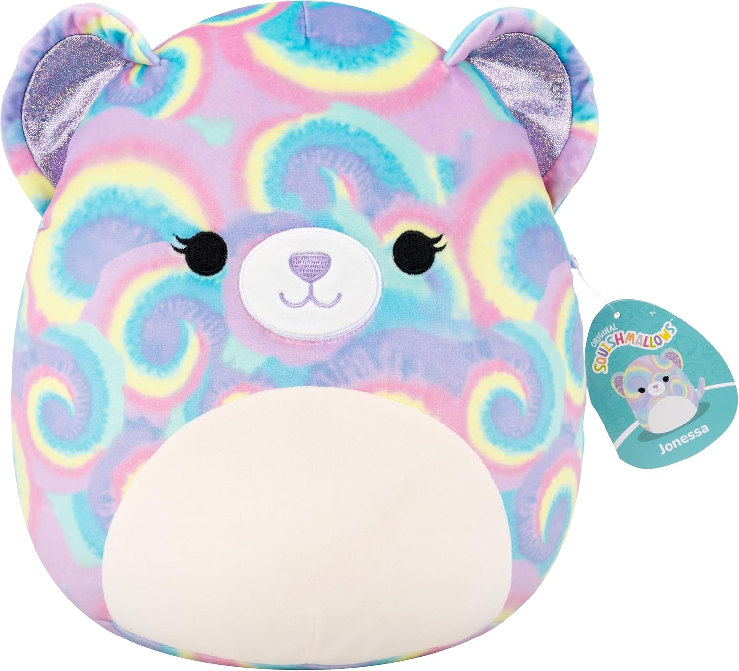 Squishmallows Original 12-Inch Jonessa the Psychadelic Tie-Dye Bear | Collectable Cute Plush Toy, Cuddly Toys for Children, Soft Toys, Cute Teddies Suitable for Girls and Boys Ages 3