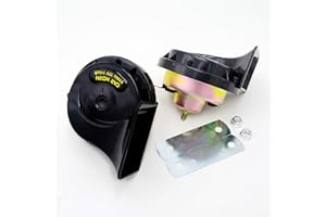 YIYDA Car Horn Car Electric Horn 115DB Motorcycle Horn High and Low Tone with Bracket Black loudspeaker Universal Ship Horn Waterproof Resistant Air Horn for any 12V Car Truck SUV Motorcycle ect