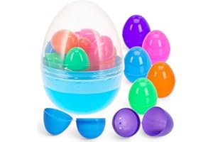 MIJOMA Ostereier zum Befüllen – Bunte Kunststoff-Eier zum Basteln & Dekorieren – Perfekt für Ostereiersuche & Osterdeko – Leicht zu Öffnen & Wiederverwendbar (25, 6 x 4 cm)
