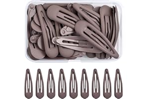 KYSUN 30 Stk Haarspangen, 5 cm Haarspangen Mädchen, Barrette Haarspange, Haarspangen für Mädchen, Haar Clips Metall, Haarspangen Kinder (Schokolade)