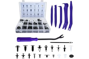 YZZAOO 447 Pezzi Rivetti in Plastica per Auto, Universali Rivetti Plastica Auto, Rivetti Targa Auto con Strumenti di Smontaggio e Scatola di Immagazzinaggio (Blu)