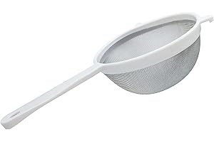 D'Emilia - Passoire en plastique pour cuisine avec maille en acier inoxydable, passoire à mailles fines pour égoutter les légumes, pâtes, riz (10 cm)