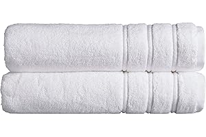 Christy Antalya Large Bath Sheets | Set of 2 | 100% Turkish Cotton | 600GSM | Soft Plush Luxury Bath Towels | 90cm x 150cm | Quick Dry | White