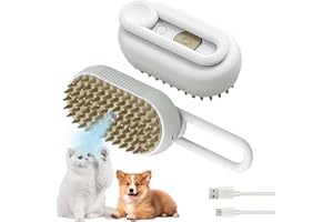 CUSKEDYE Cepillo de vapor para gatos para desprenderse, cuidado de nubes, cepillo para gatos con autolimpieza a vapor, peine de pelo largo y corto de gatos y perros