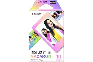 FUJIFILM instax mini instant film, Macaron border, 10 shot pack, suitable for all instax mini cameras and printers