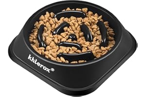 KHLEROX Gamelles antidérapantes pour Chien à Alimentation Lente, 2 pièces, Anti-étouffement et interactives, Anti-ballonnement, pour Chiens et Chats de Petite et Moyenne Taille (Noir)