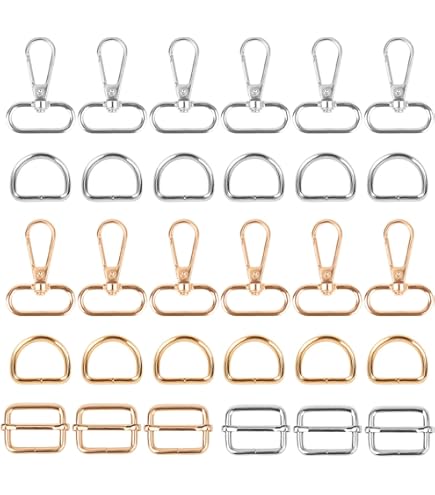 Lot 20 Pinces Mousqueton Pivotantes - 33x12 Mm - Alliage De Zinc Argent - Sac, Porte-clés
