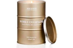 M&SENSE Bougies parfumées Bubbly Champagne pour la maison Cadeaux pour femmes et hommes, bougies naturelles au soja, cadeaux pour réchauffer la maison, 120 heures de combustion prolongée
