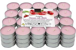 H HANSEL HOME Lot de 60 bougies chauffe-plat parfumées fraise aux crème