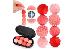 8 Stück Magnetische Fidget Toys, VICTERR Magnetische Sensorik Bälle, Anti-Stress Spielzeug aus Silikon, Fidget Bälle Magnetspiele Anti-Stress Spielzeug für Erwachsene Kinder Stressabbau Rot