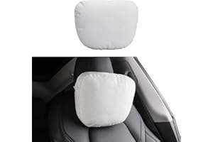 ‎SHOWEV ShowEv Tesla Kopfstützenkissen Nackenkissen Mit abnehmbarem Befestigungsband für Tesla Model Y/3/X/S Universal Fit Nackenstützkissen（Weiß, 1 Stück）