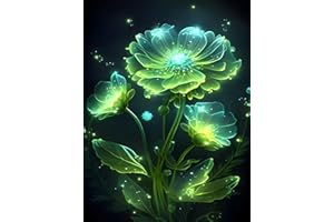 YZDZSW Diamond Painting Kits for Adults, DIY Paint by Numbers, 5D Diamond Painting Art Kits Colorful Paintings Pictures Art Craft for Home Wall Decoration (Fluorescent Flowers)