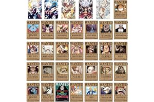 CBOSNF One Piece Póster 34 Piezas Anime Luffy Póster One Piece Wanted Póster Carteles De One Piece Wanted Poster Anime Decoración Collage De Anime Para Pared Estética Decoración De Fotos