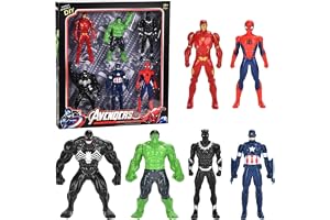 SHAHNARO Super Hero Action Figures 6 Pack, Poseable Action Figure Toy Set for Kids Ages 3+, Adventure Role Play Collectible Figures, Imaginative Play Gift for Boys and Girls