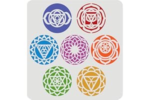 FINGERINSPIRE Chakra Symbol Stencil 30x30cm Reusable Chakra Stencil Yoga Meditation Stencil DIY Craft Mandala Stencil for Painting on Wall, Canvas, Tile, Furniture and Paper