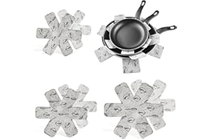 DEEDPF Lot de 6 protecteurs de casseroles et poêles de 3 tailles différentes (38/36/26 cm) séparateurs, séparateurs de poêles pour séparer les casseroles et les poêles, Gris, 38X38