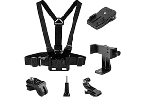 Sequpr Arnés de Pecho para Cámaras de Acción, Soporte de Pecho para Teléfono Móvil, Correa de Pecho para GoPro Hero 11/10/9/8/7/6/Mini y Otras Cámaras de Acción