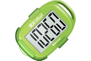 3DActive 3DFitBud Contapassi Semplice Contapassi 3D con Clip E Cordino, Tracker Di Passi Preciso, Ampio Display, Facile Da Usare per Bambini, Uomini, Donne, Adulti, Anziani - A420S - Verde