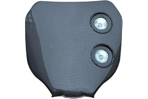 Alchemy Parts Premium Carbon Fibre Look Motorcycle Headlight | Universal 12V/20W Double Light with Fork Straps | Durable & Compatible with Off-Road Bikes | Easy Installation