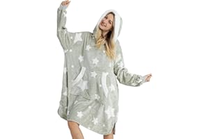 Winthome Manta con Capucha Suave y Acogedora, Sudadera con Capucha con Bolsillo y Capucha, Manta de Franela para Mujer, Hombre y Adulto, Ahorra Costes de Calefacción