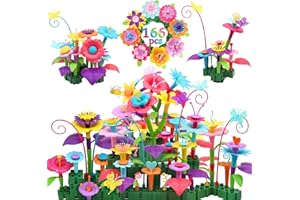 wohot 166pcs Giochi per Bambine 2 3 4 5 6 Anni Giochi Giardino Bambini, Giochi Montessori Costruzione Fiori, Giocattolo Giardino Fiorito Regalo Bimba