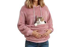 GENERIC Pet Pocket Hoodies - Snug & Comfy Cat or Dog Carrier - Kangaroo Jumper with Pouch and Ears - Perfect for Home and Outdoor