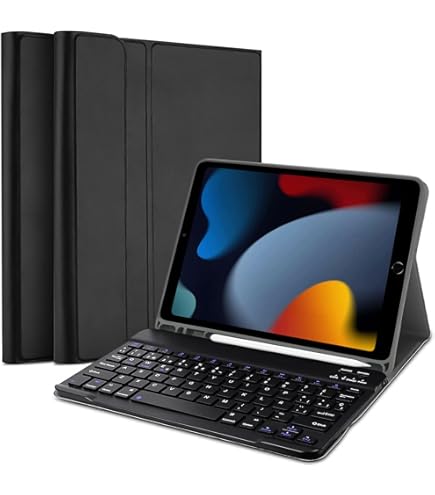 PLUSBRAVO Funda De Teclado Para IPad De 9ª, 8ª Y 7ª Generación De 10.2 Pulgadas