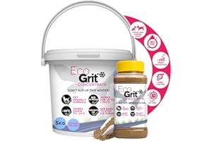 ECOGRIT Ice Melt Salt for Snow Grit De Icing Rock Salt Road Alternative (5kg Tub + 1.2kg Shaker) UK Made - Pet Friendly Road Grit, No Urea De Icing Driveway, Snow Removal, Car Parks, Stables Quick Ice Melt
