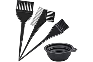Ainkou Hair Coloring Dyeing Kit, 4 PCS Hair Dye Brushes Tools Color Mixing Bowl and Brush for DIY Home Salon (Black)