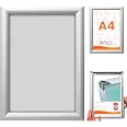 Deflecto A4 Snap Frame In Silver - Aluminium Front-Loading Poster & Certificate Frame