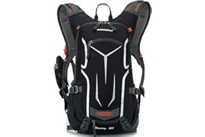 BWBIKE Wodoszczelny plecak rowerowy, 18 l, z pokrowcem przeciwdeszczowym, sportowy plecak podróżny, na wędrówki, do biegania, jazdy na rowerze